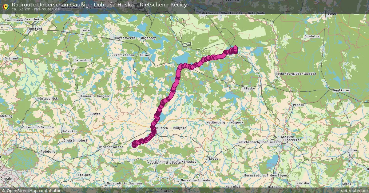 Radtour Doberschau-Gaußig - Dobruša-Huska – Rietschen - Rěčicy