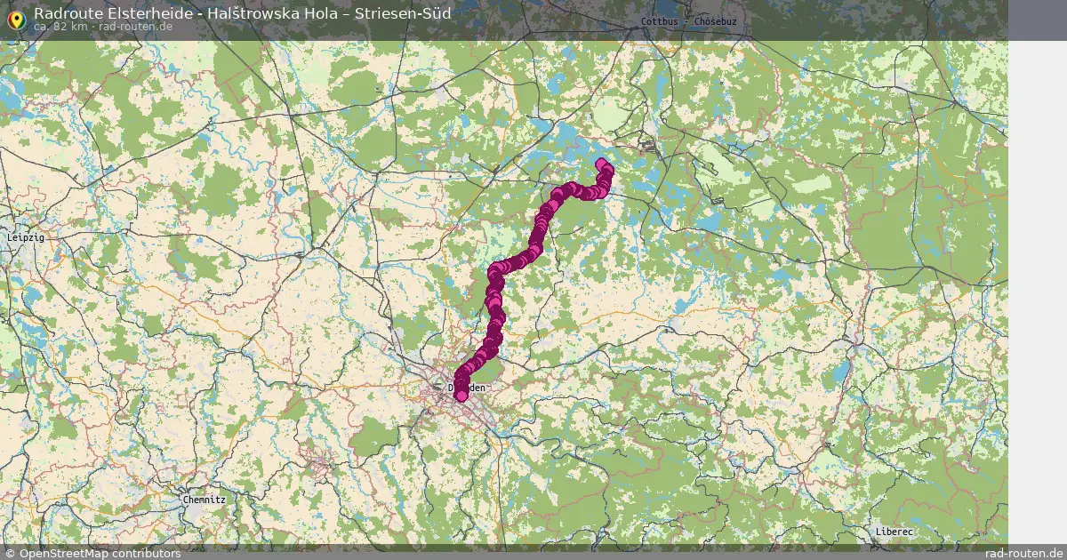 Radtour Elsterheide - Halštrowska Hola – Striesen-Süd