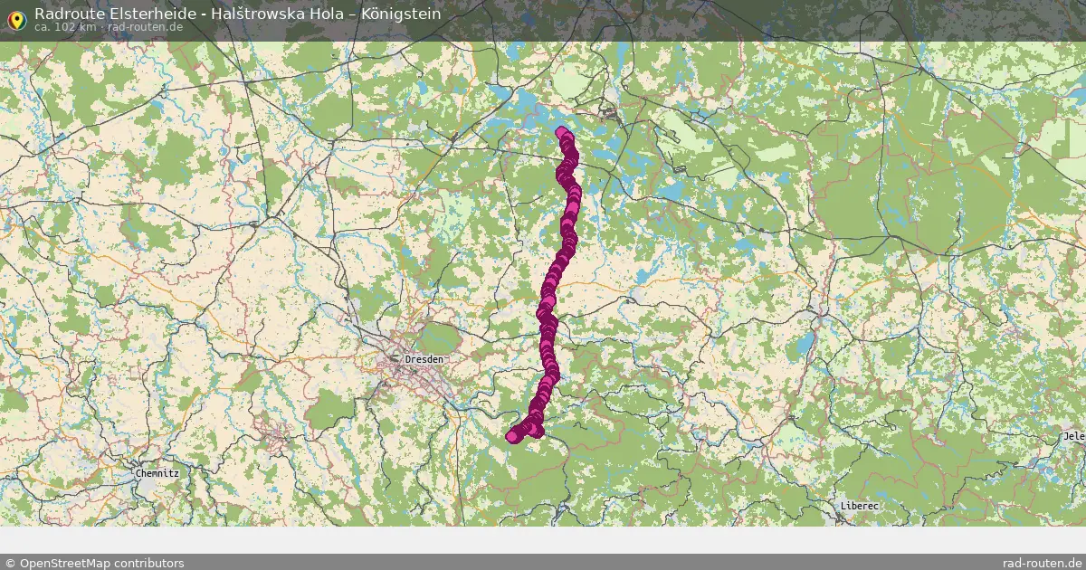 Radtour Elsterheide - Halštrowska Hola – Königstein
