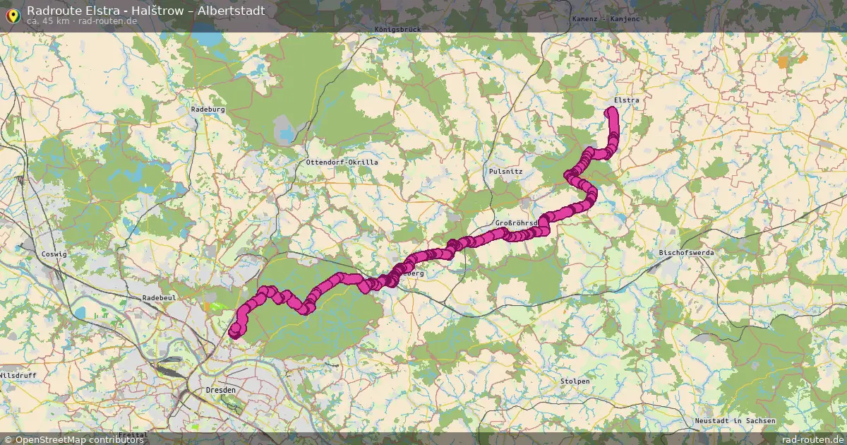 Radtour Elstra - Halštrow – Albertstadt