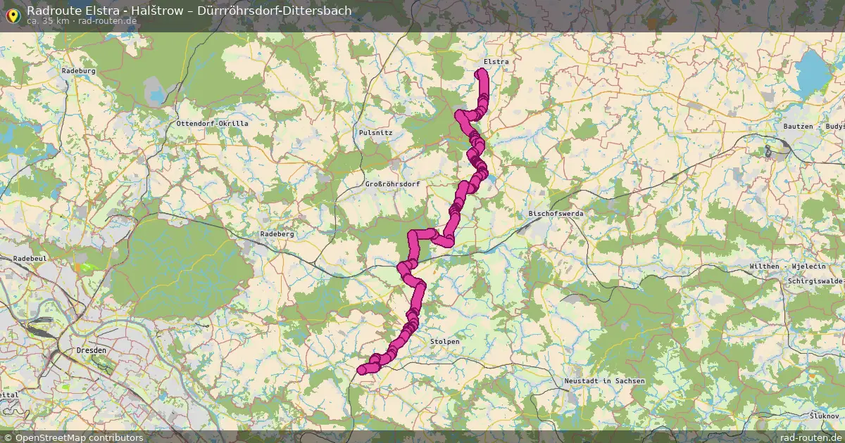 Radtour Elstra - Halštrow – Dürrröhrsdorf-Dittersbach