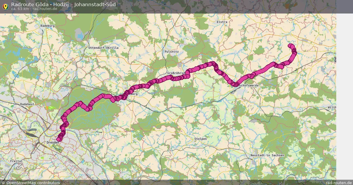 Radtour Göda - Hodźij – Johannstadt-Süd