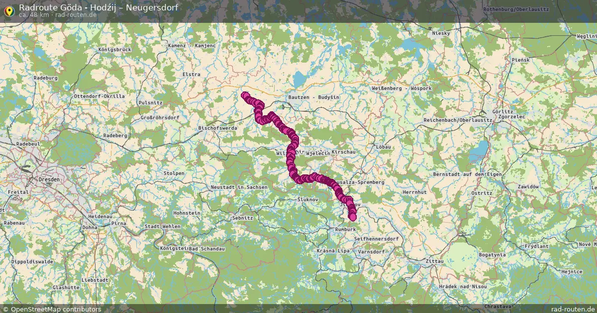 Radtour Göda - Hodźij – Neugersdorf
