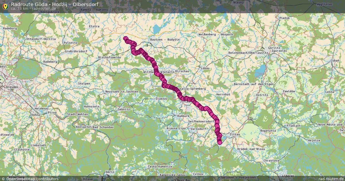 Radtour Göda - Hodźij – Olbersdorf