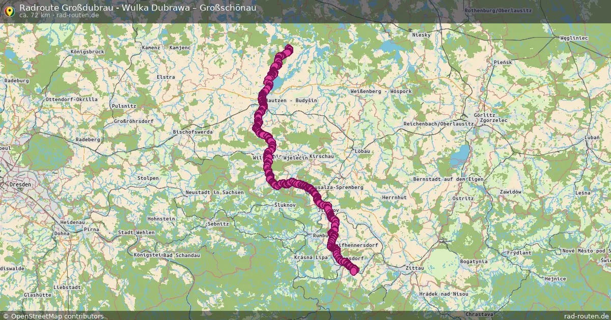 Radtour Großdubrau - Wulka Dubrawa – Großschönau