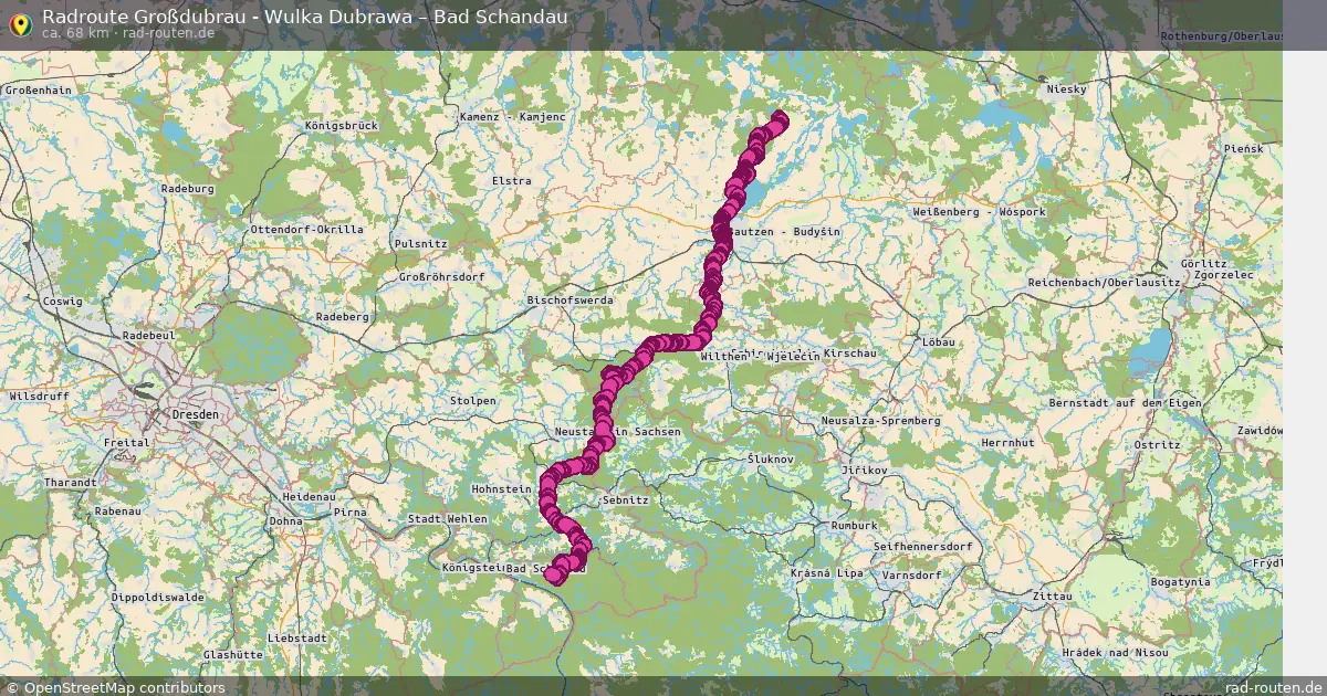 Radtour Großdubrau - Wulka Dubrawa – Bad Schandau