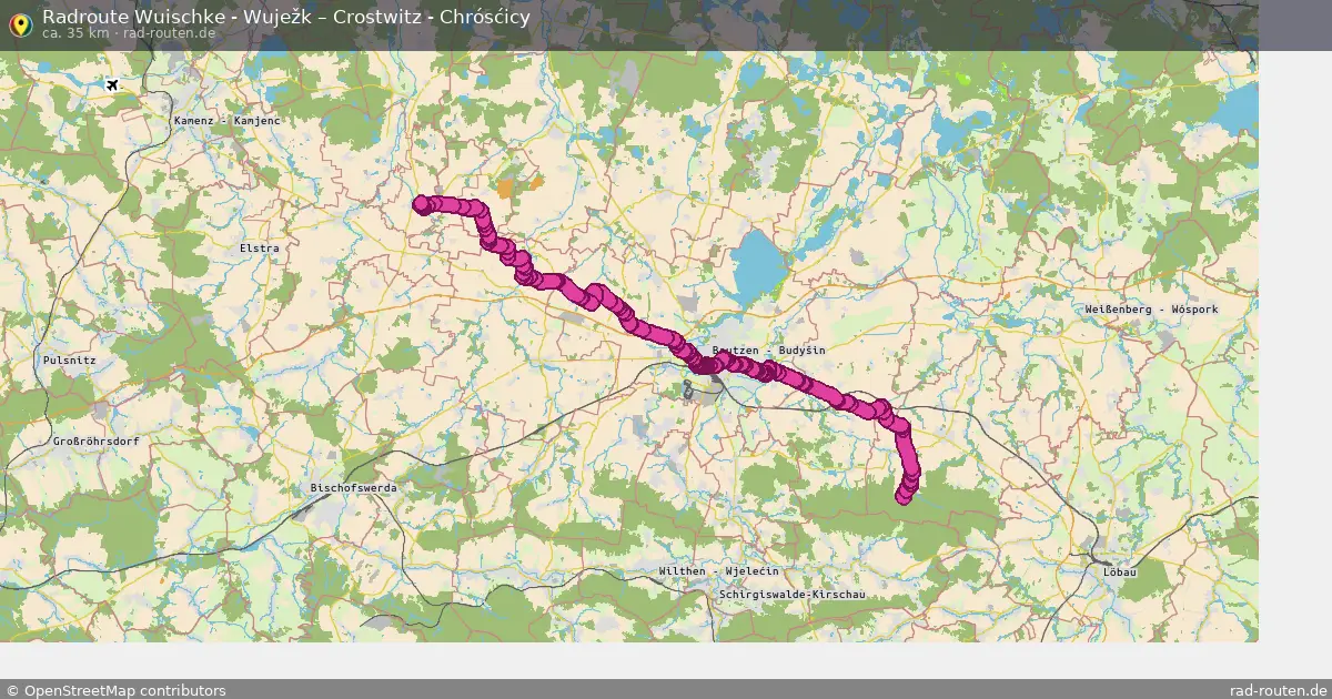Radtour Wuischke - Wuježk – Crostwitz - Chrósćicy