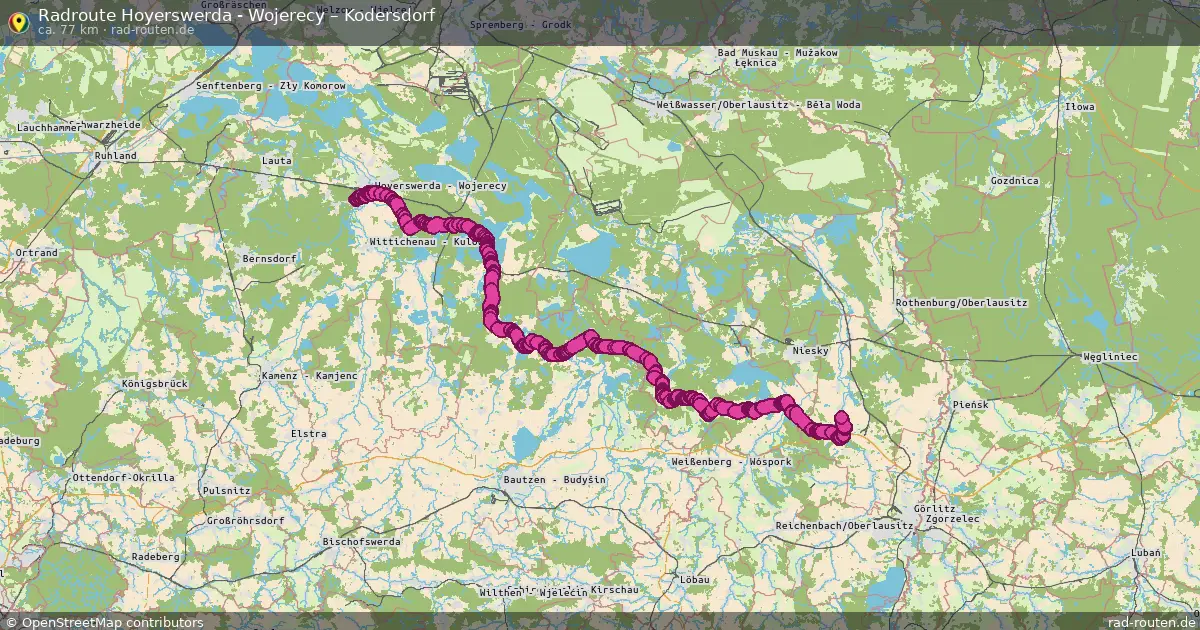Radtour Hoyerswerda - Wojerecy – Kodersdorf