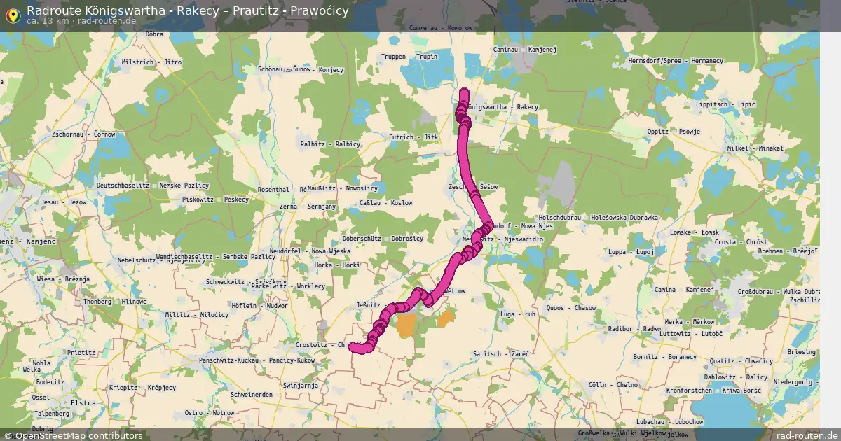Radtour Königswartha - Rakecy – Prautitz - Prawoćicy