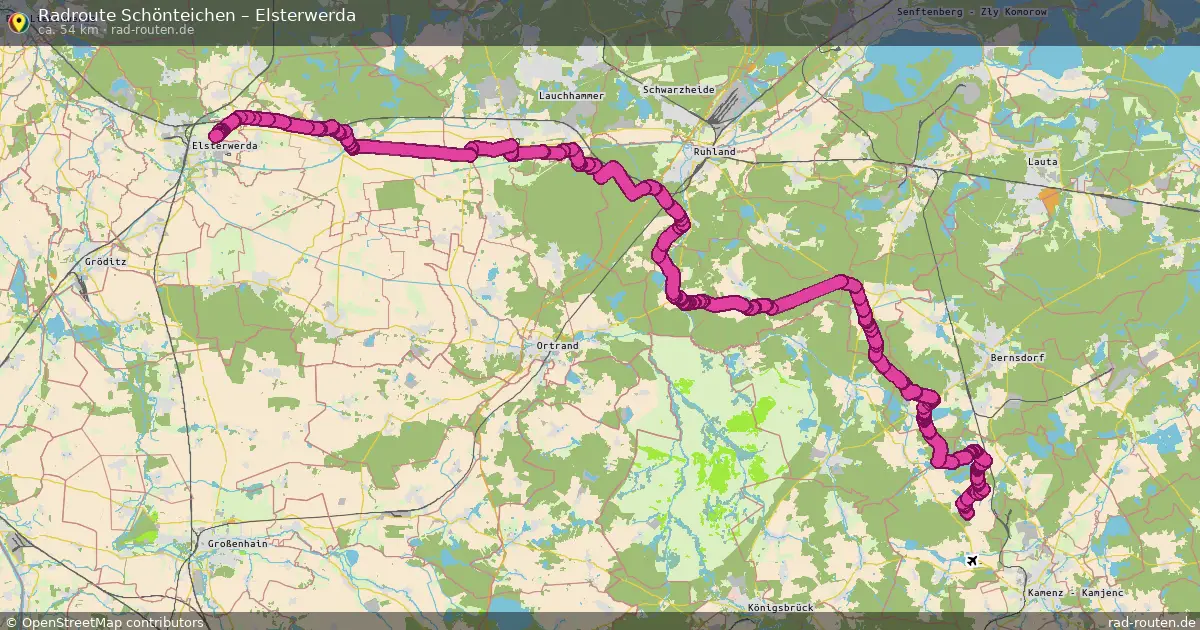 Fahrradroute Schönteichen – Elsterwerda (58 km) – Rad-Routen.de