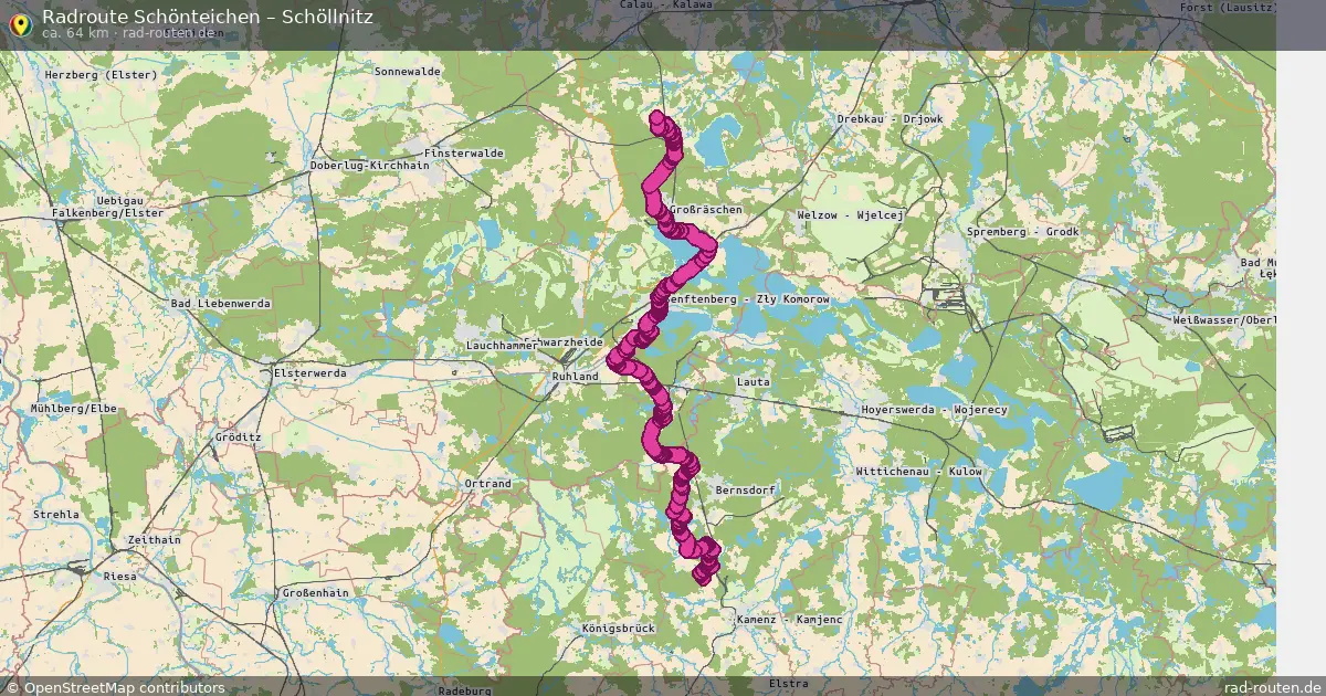 Fahrradroute Schönteichen – Schöllnitz (64 km) – Rad-Routen.de