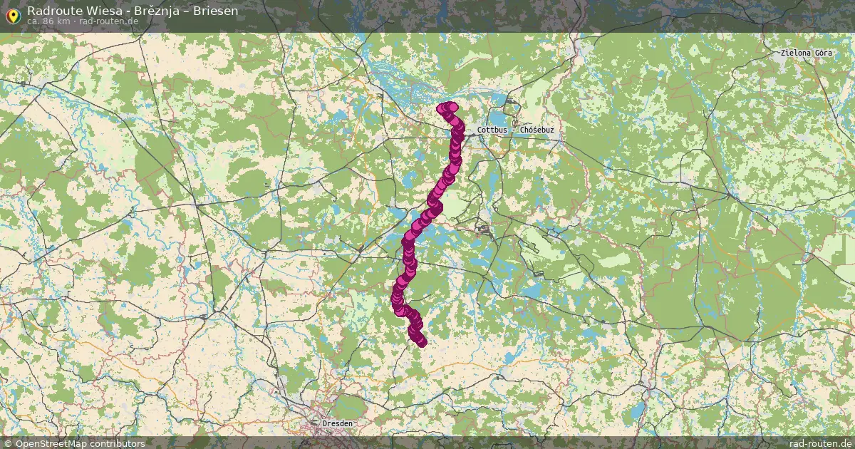Radtour Wiesa - Brěznja – Briesen