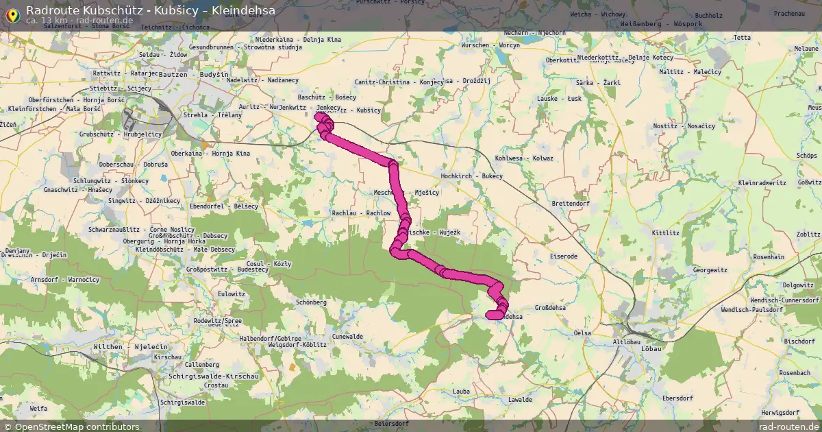 Radtour Kubschütz - Kubšicy – Kleindehsa
