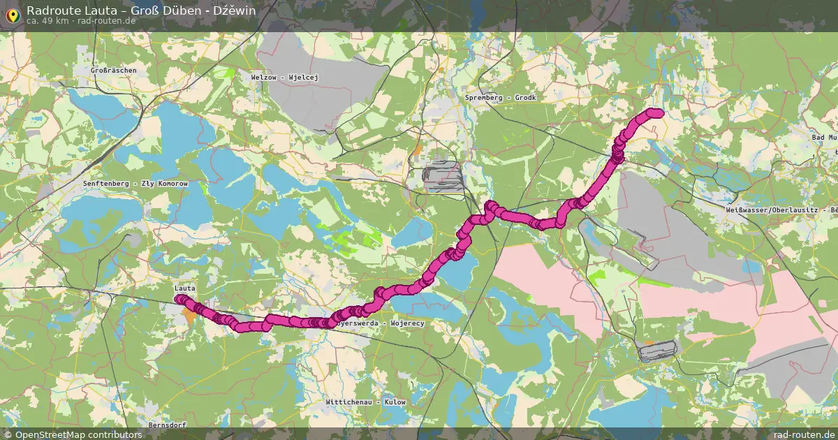 Radtour Lauta – Groß Düben - Dźěwin