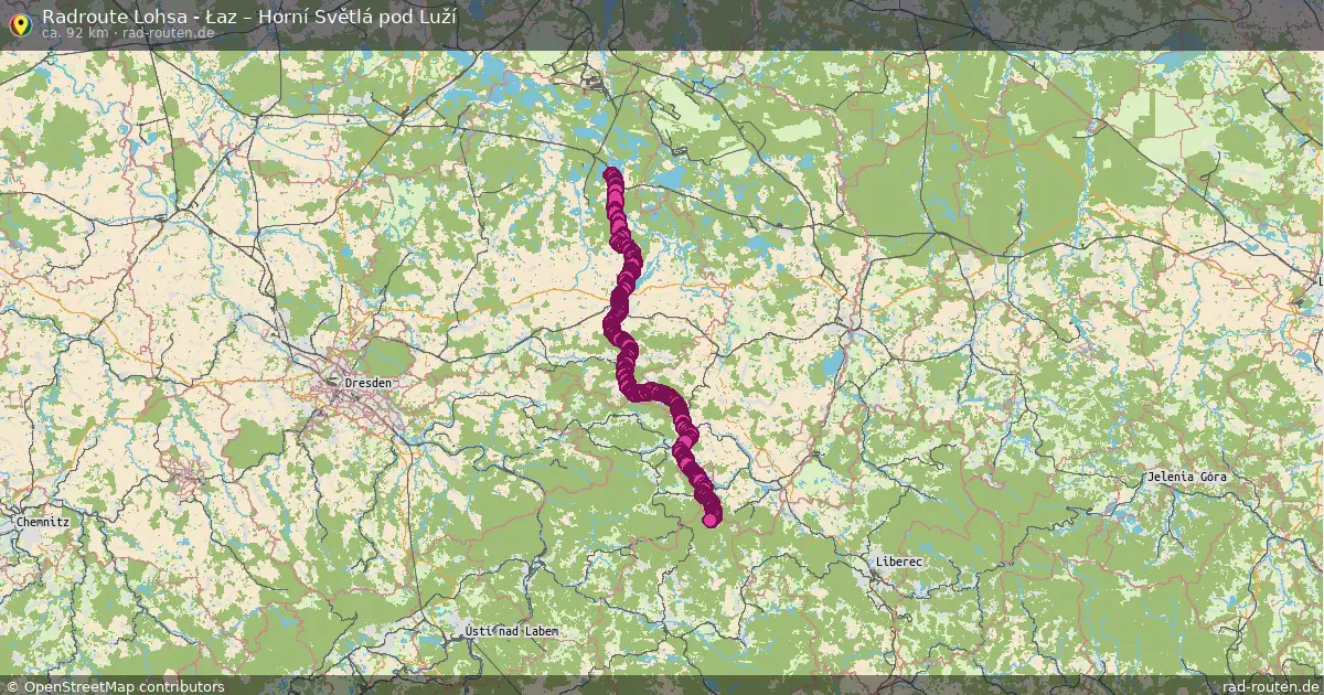 Radtour Lohsa - Łaz – Horní Světlá Pod Luží