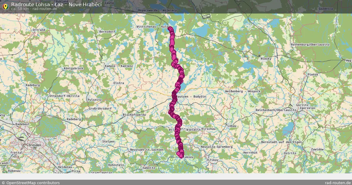 Radtour Lohsa - Łaz – Nové Hraběcí