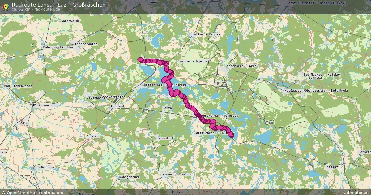 Radtour Lohsa - Łaz – Großräschen
