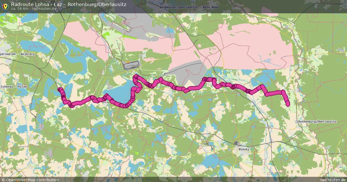 Radtour Lohsa - Łaz – Rothenburg Oberlausitz