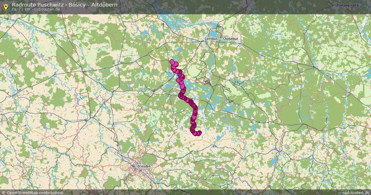 Radtour Puschwitz - Bóšicy – Altdöbern
