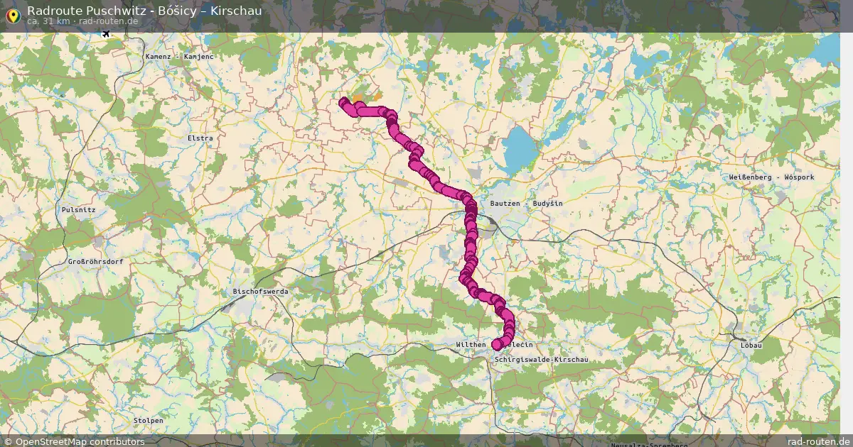 Radtour Puschwitz - Bóšicy – Kirschau