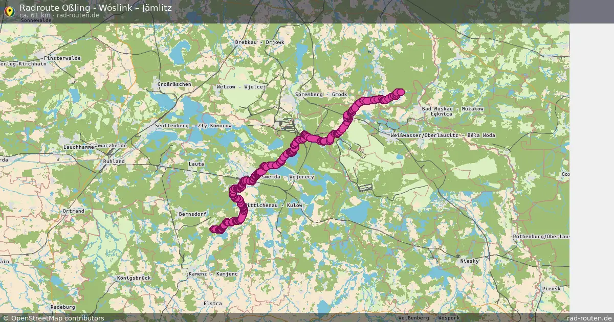 Radtour Oßling - Wóslink – Jämlitz