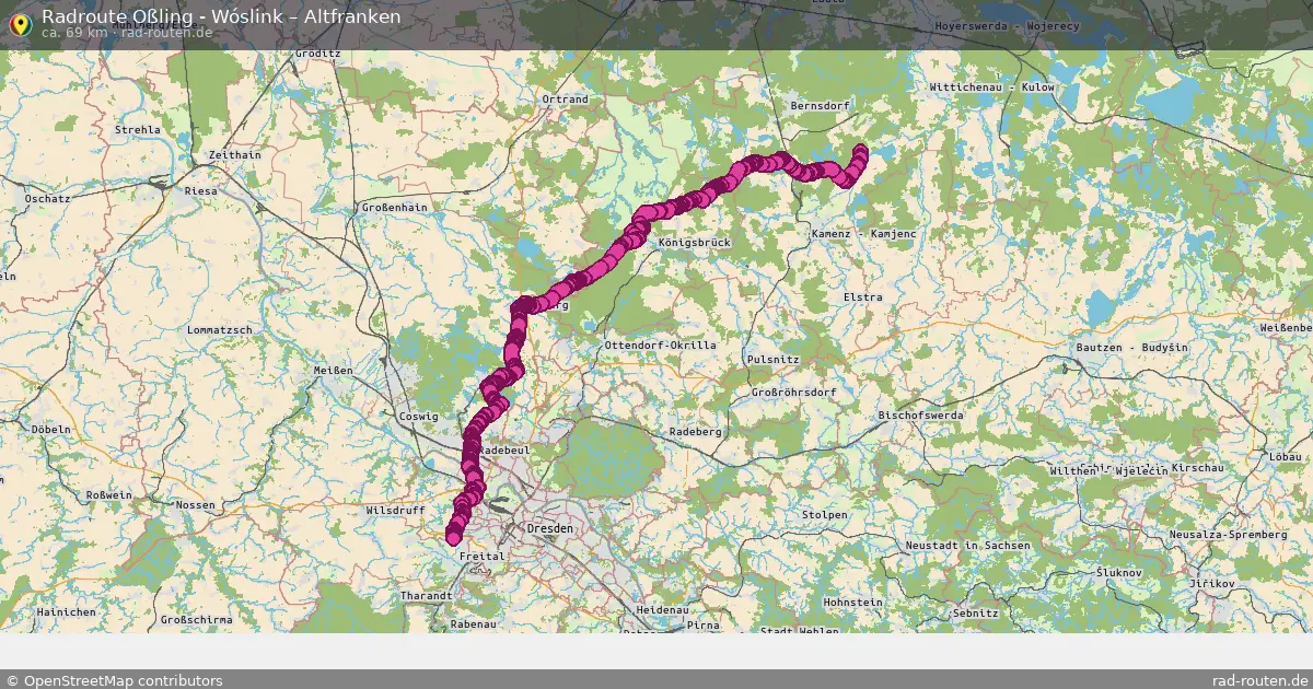 Radtour Oßling - Wóslink – Altfranken