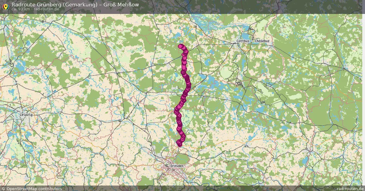 Fahrradroute Ottendorf-Okrilla – Groß Mehßow (90 km) – Rad-Routen.de