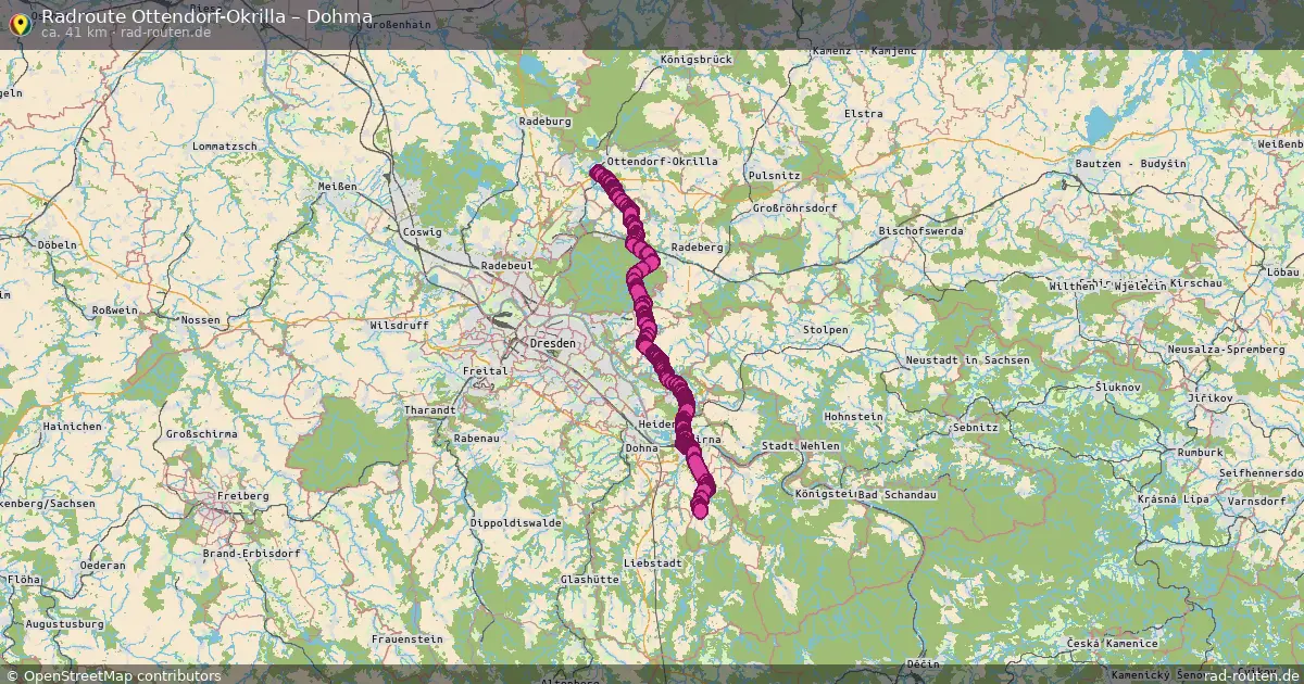 Fahrradroute Ottendorf-Okrilla – Dohma (41 km) – Rad-Routen.de