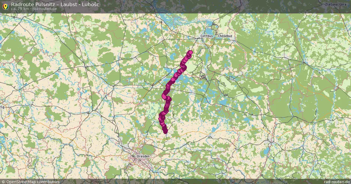 Fahrradroute Pulsnitz – Laubst - Lubošc (79 km) – Rad-Routen.de