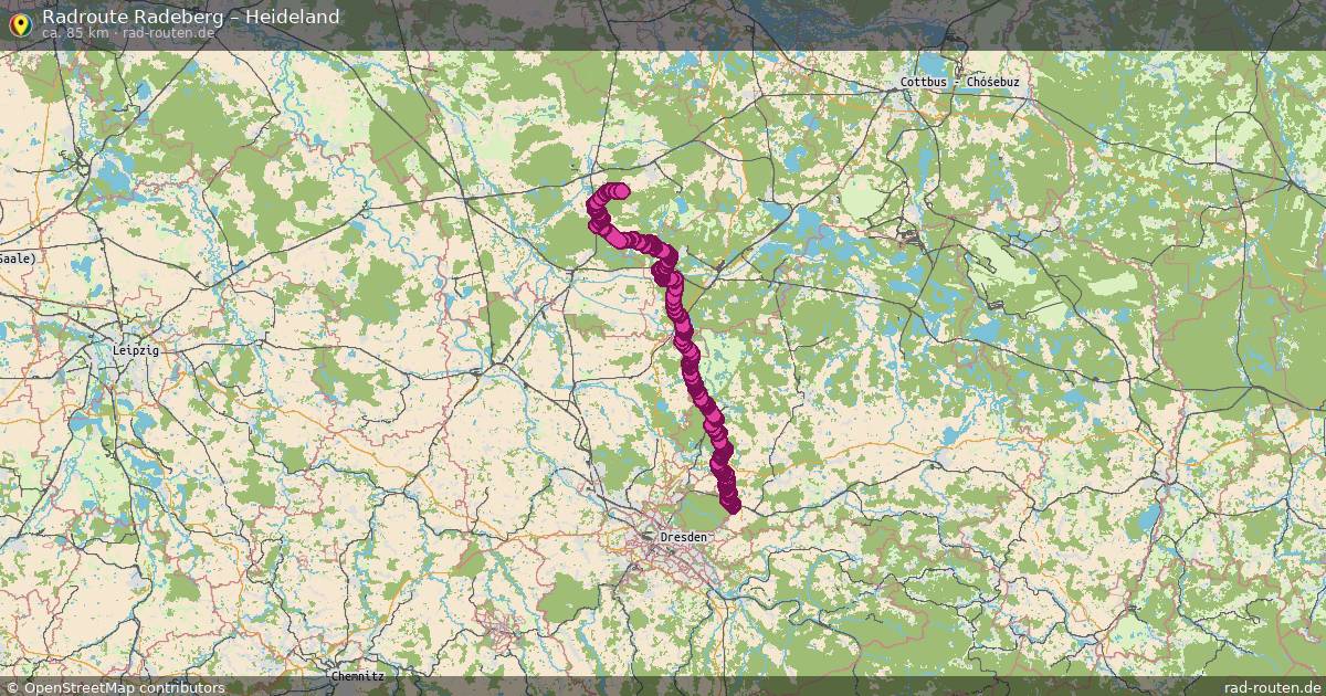 Fahrradroute Radeberg – Heideland (85 km) – Rad-Routen.de