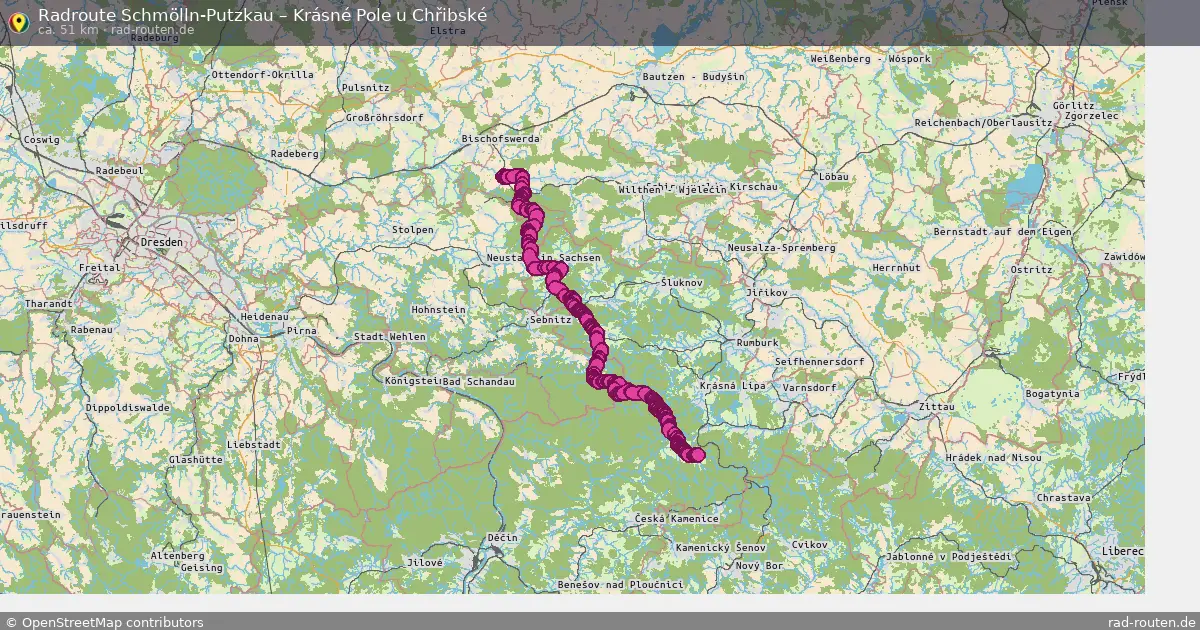 Radtour Schmölln-Putzkau – Krásné Pole U Chřibské
