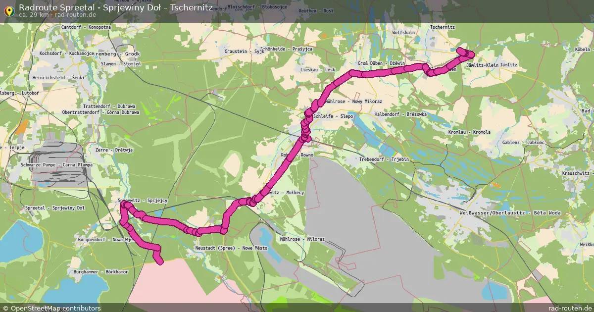 Radtour Spreetal - Sprjewiny Doł – Tschernitz