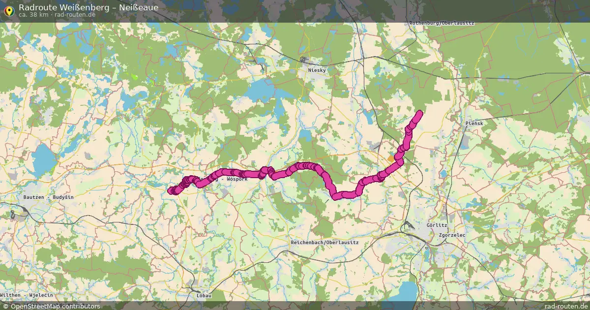 Fahrradroute Weißenberg – Neißeaue (38 km) – Rad-Routen.de