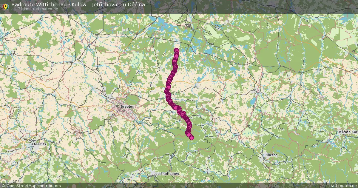 Radtour Wittichenau - Kulow – Jetřichovice U Děčína