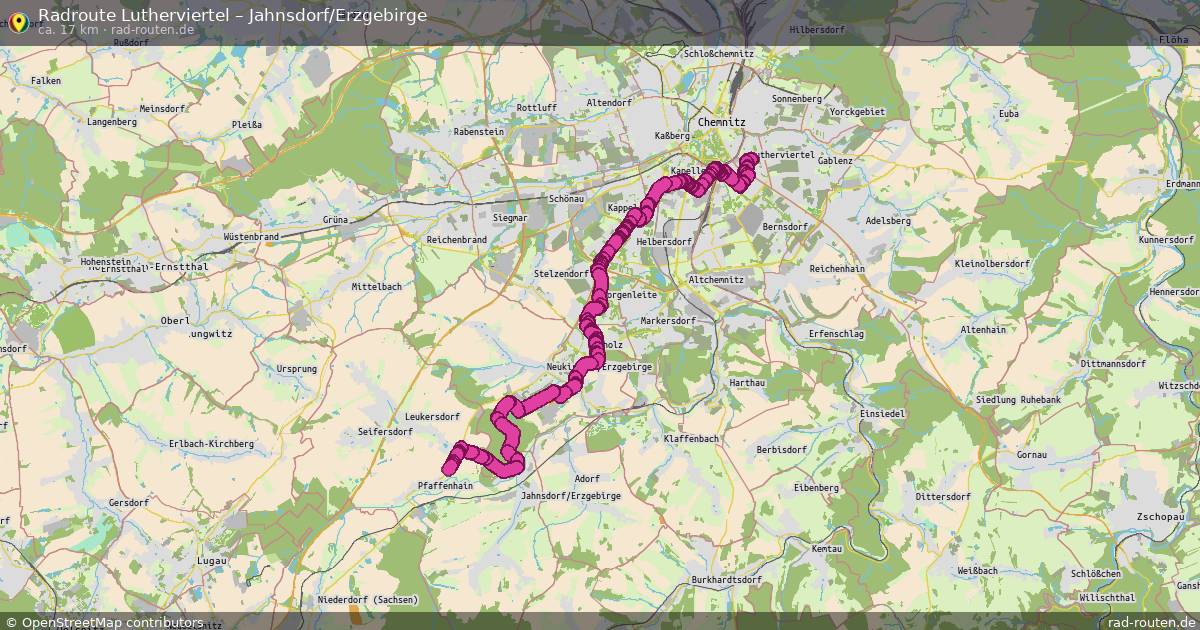 Fahrradroute Lutherviertel – Jahnsdorf Erzgebirge
