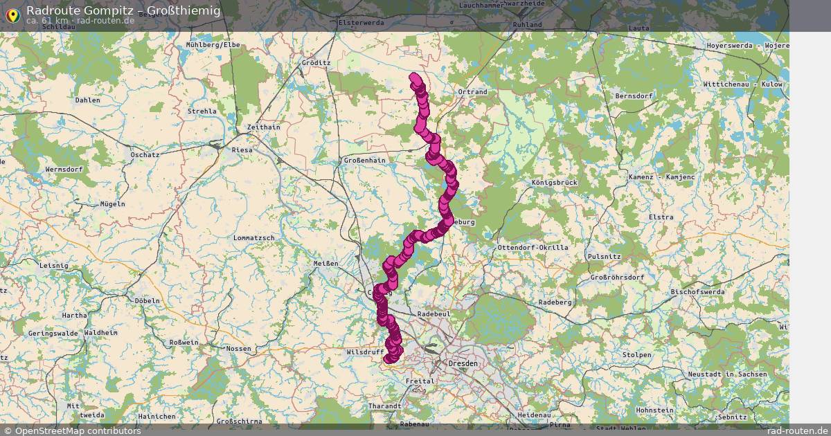 Fahrradroute Gompitz – Großthiemig