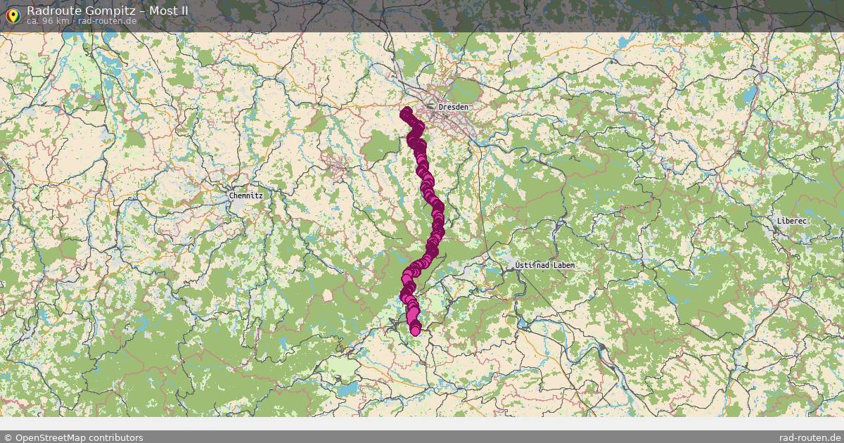 Fahrradroute von Gompitz nach Most II