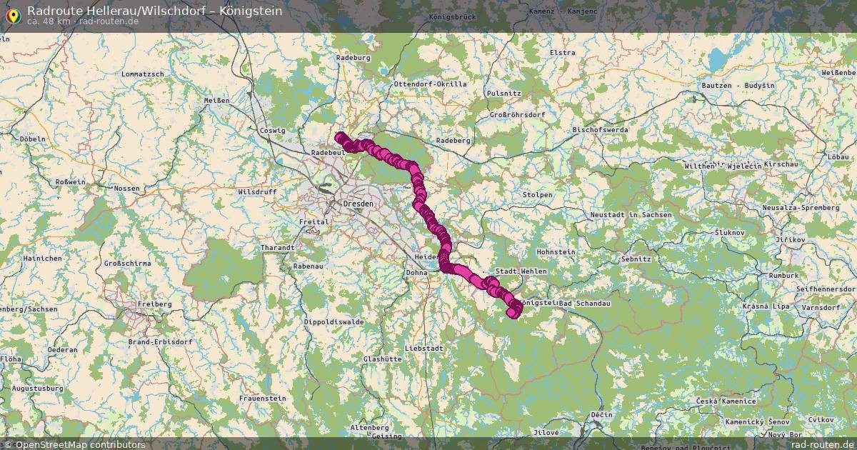 Fahrradroute Hellerau Wilschdorf – Königstein