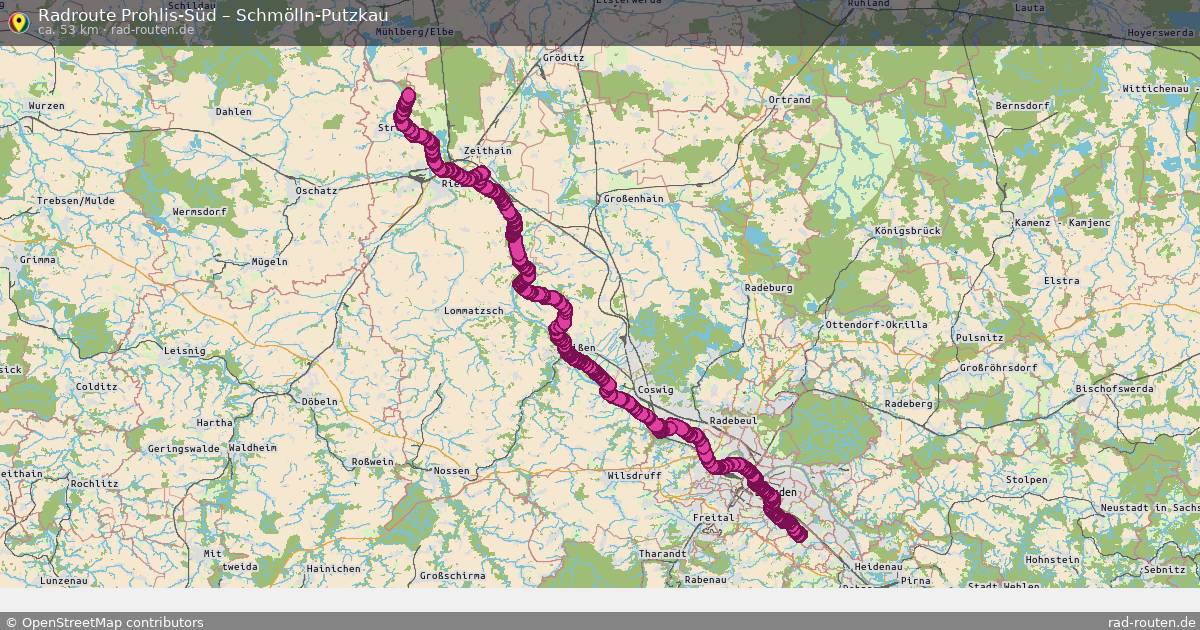 Fahrradroute Prohlis-Süd – Schmölln-Putzkau