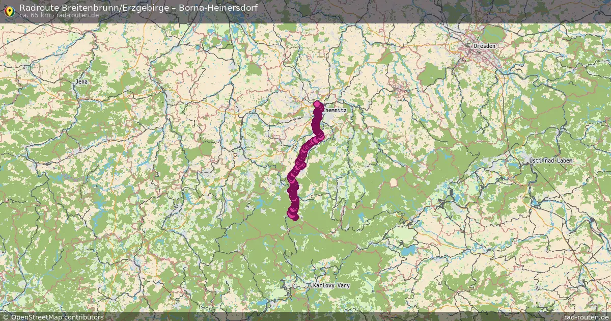 Radtour Breitenbrunn Erzgebirge – Borna-Heinersdorf