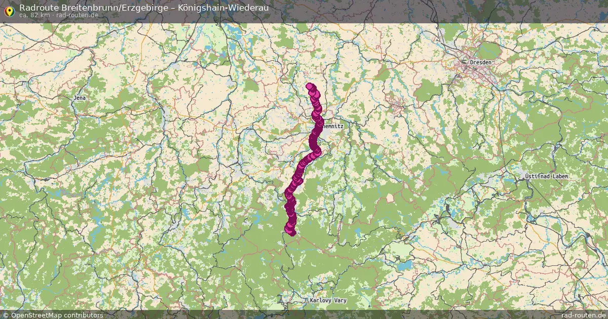 Radtour Breitenbrunn Erzgebirge – Königshain-Wiederau