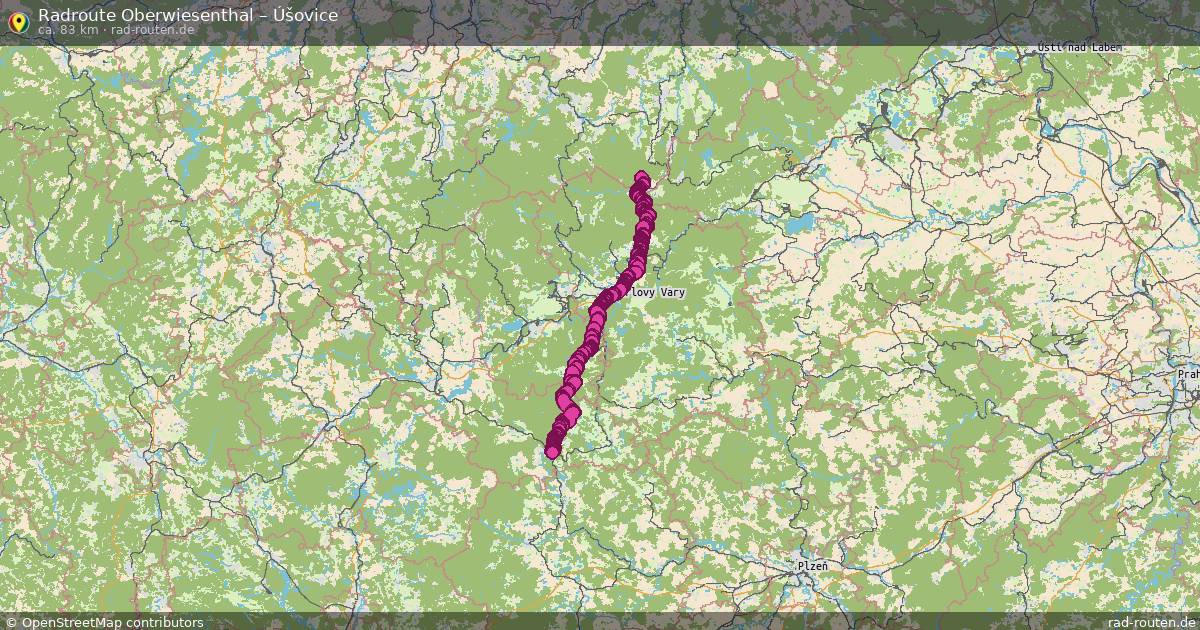 Fahrradroute Oberwiesenthal – Úšovice (83 km) – Rad-Routen.de