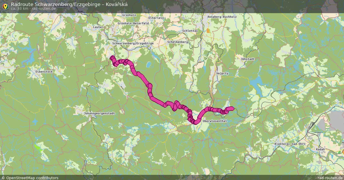 Fahrradroute Schwarzenberg Erzgebirge – Kovářská