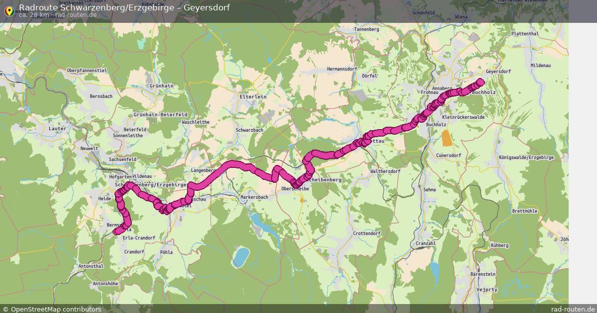 Fahrradroute Schwarzenberg Erzgebirge – Geyersdorf