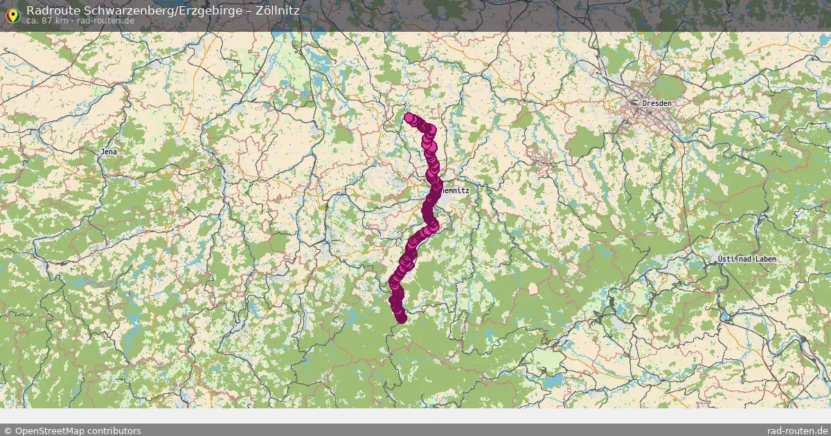 Fahrradroute Schwarzenberg Erzgebirge – Zöllnitz