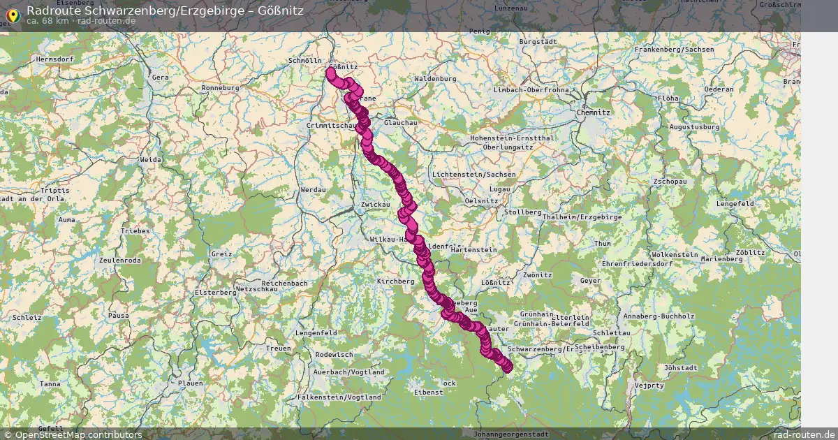 Fahrradroute Schwarzenberg Erzgebirge – Gößnitz
