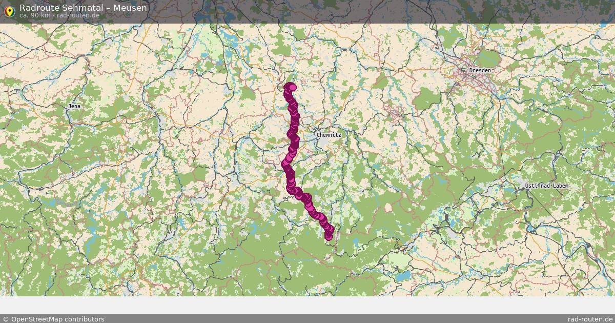 Fahrradroute Sehmatal – Meusen