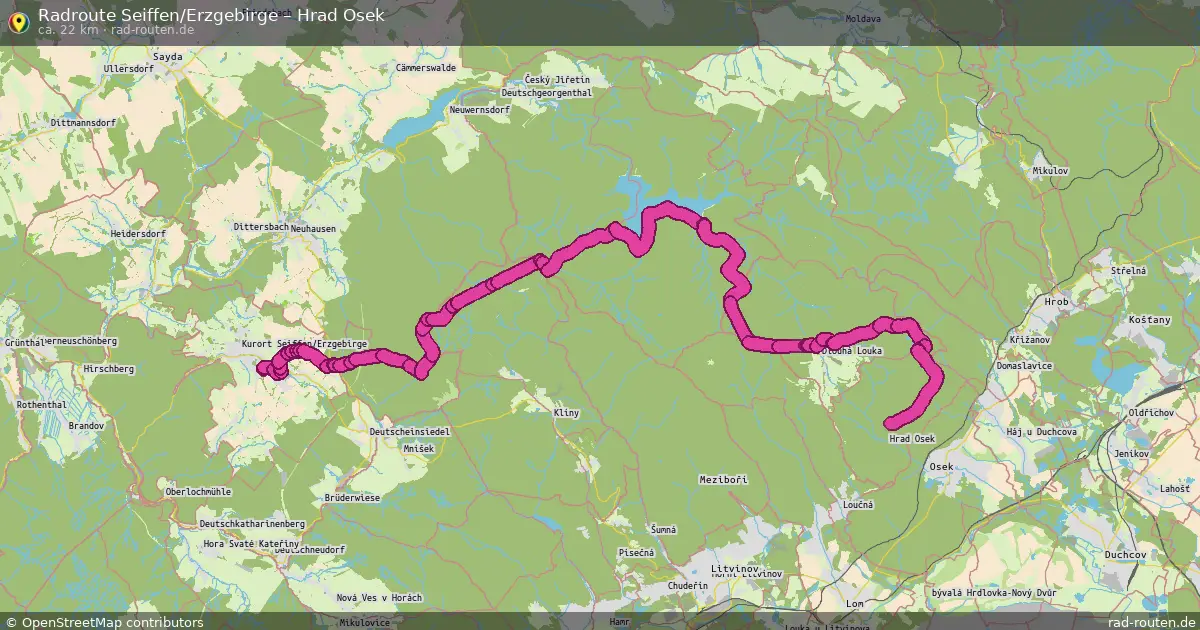 Fahrradroute Seiffen Erzgebirge – Hrad Osek