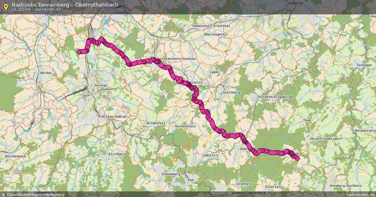Fahrradroute Tannenberg – Oberrothenbach
