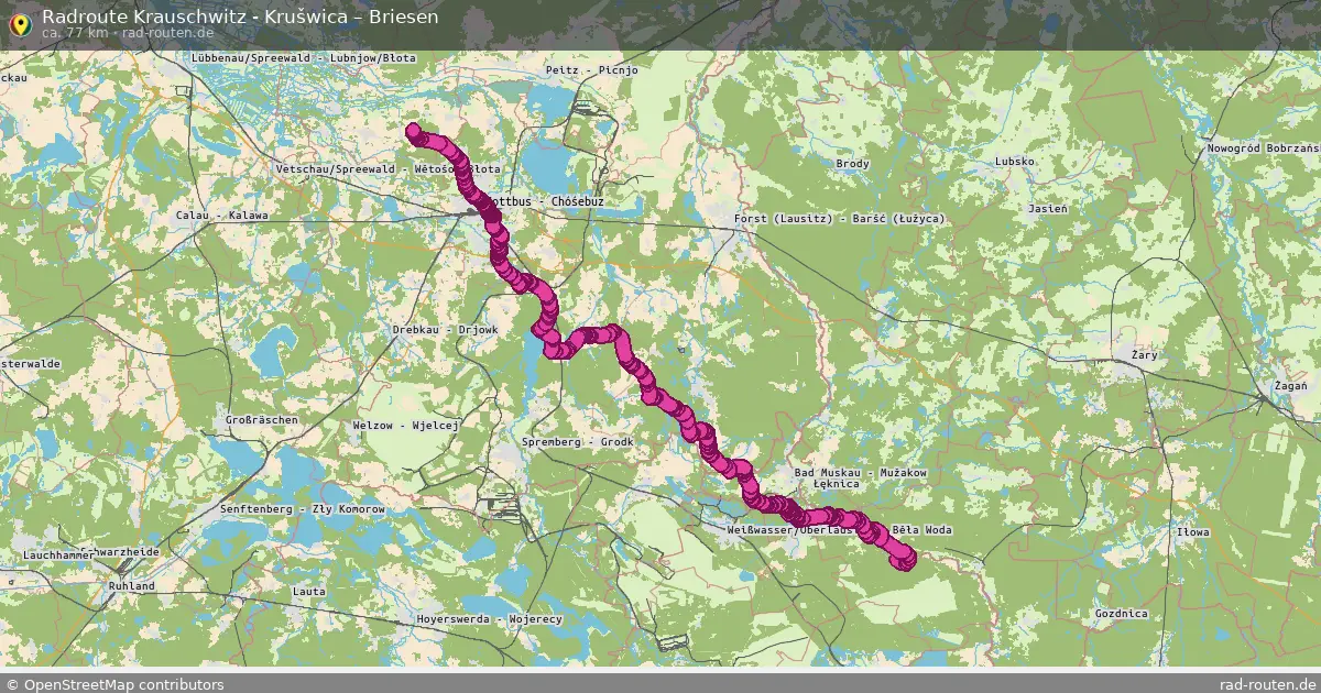 Radtour Krauschwitz - Krušwica – Briesen